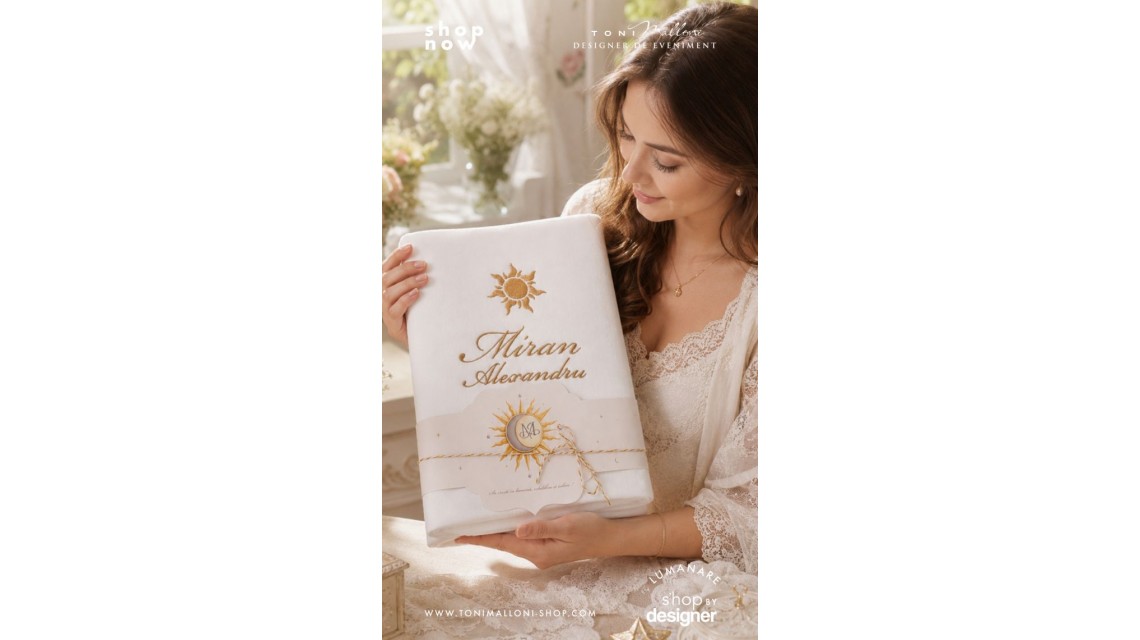 Trusou de Botez Soare și Lună Monogramă Personalizată pentru Băieți 16